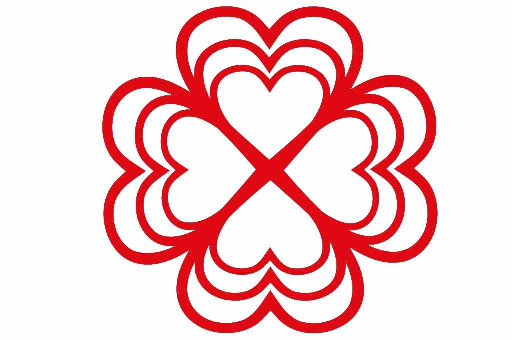 trébol de corazones