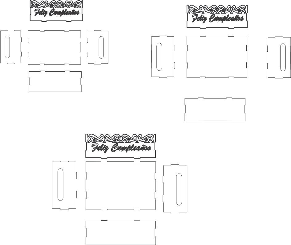 trío de bandejas feliz cumpleaños