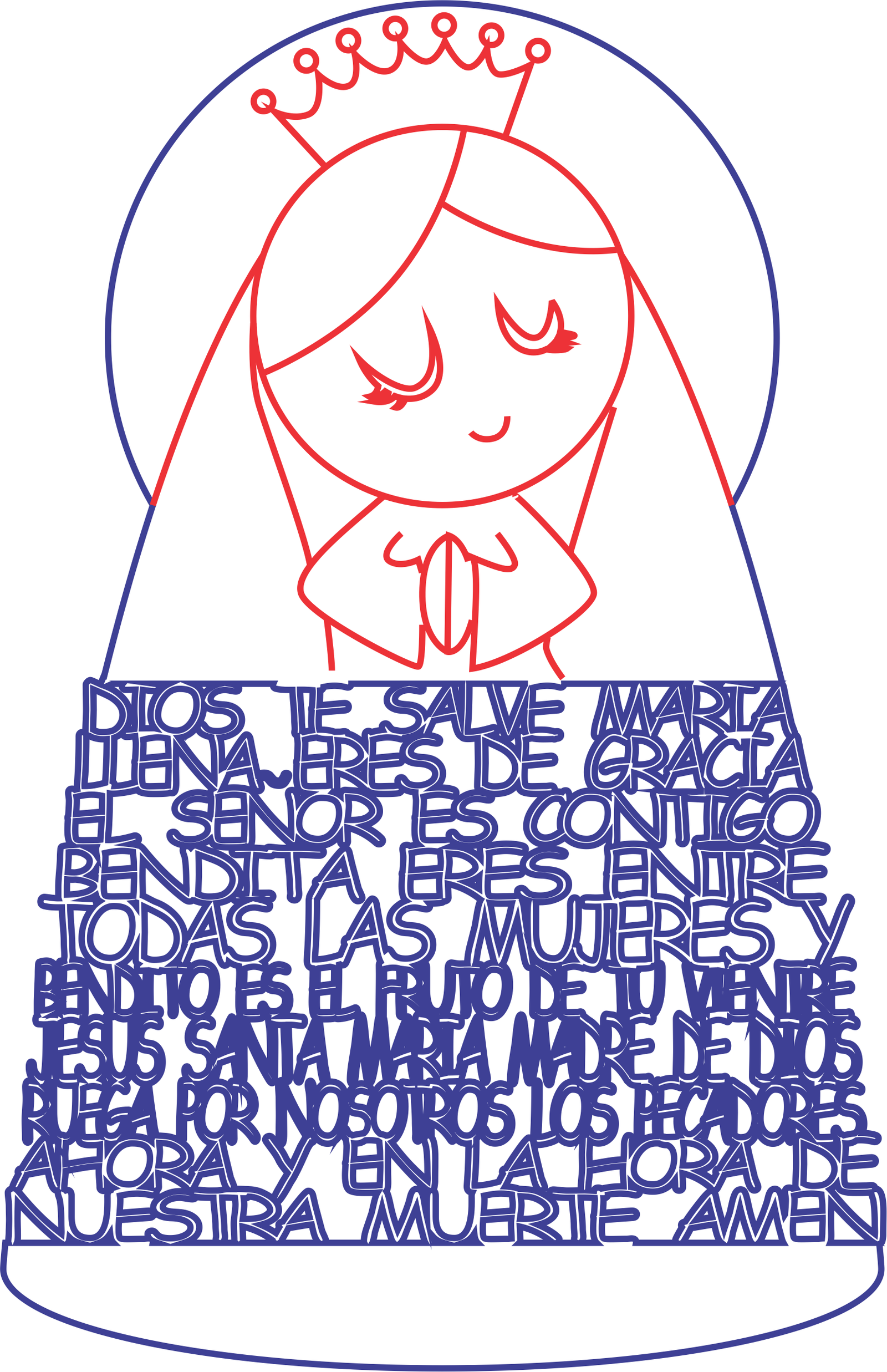 virgen con oración de salve