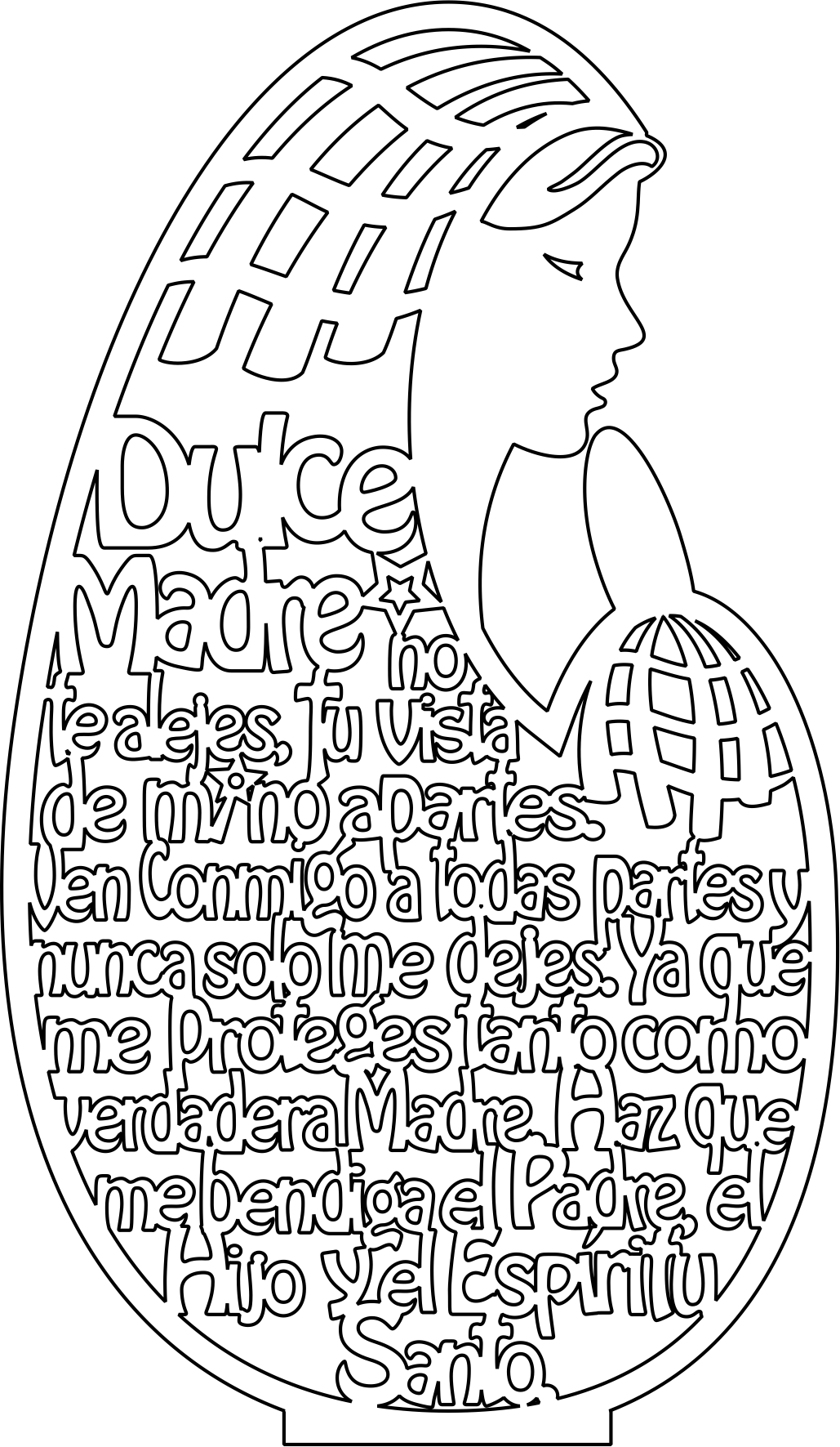 virgen rezando con oración