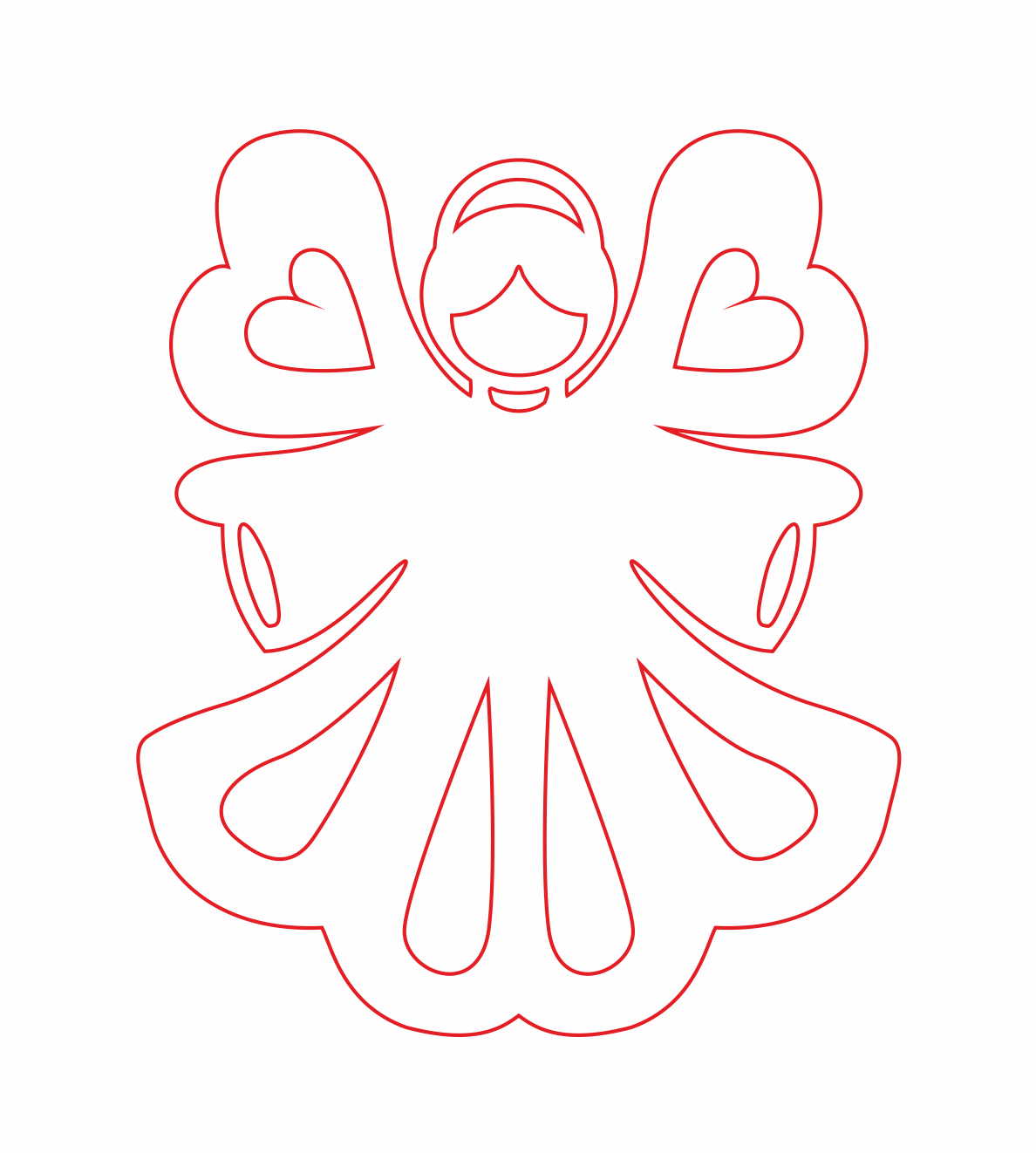 ángel con alas de corazón