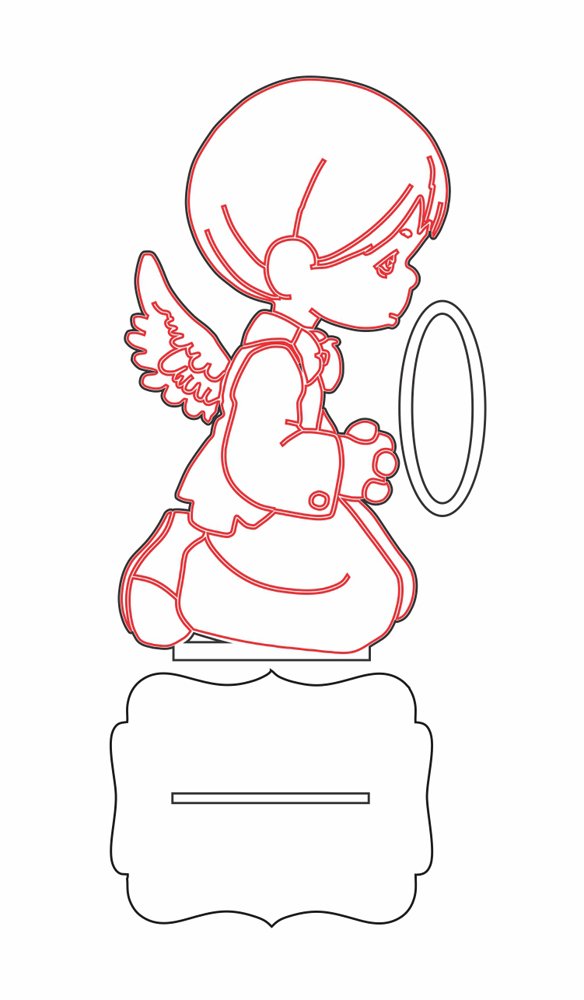 ángel rezando con base