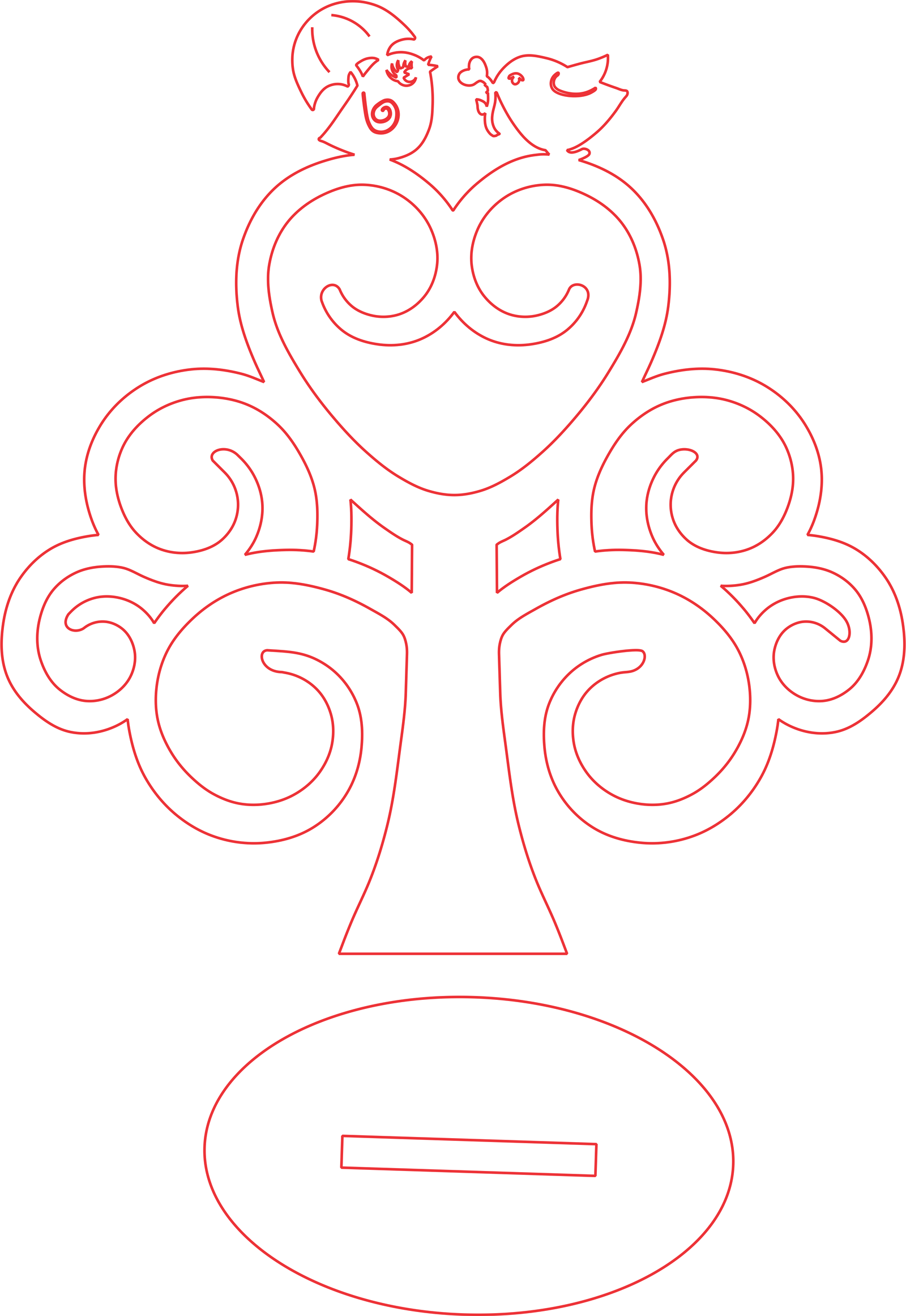 árbol con aves enamoradas