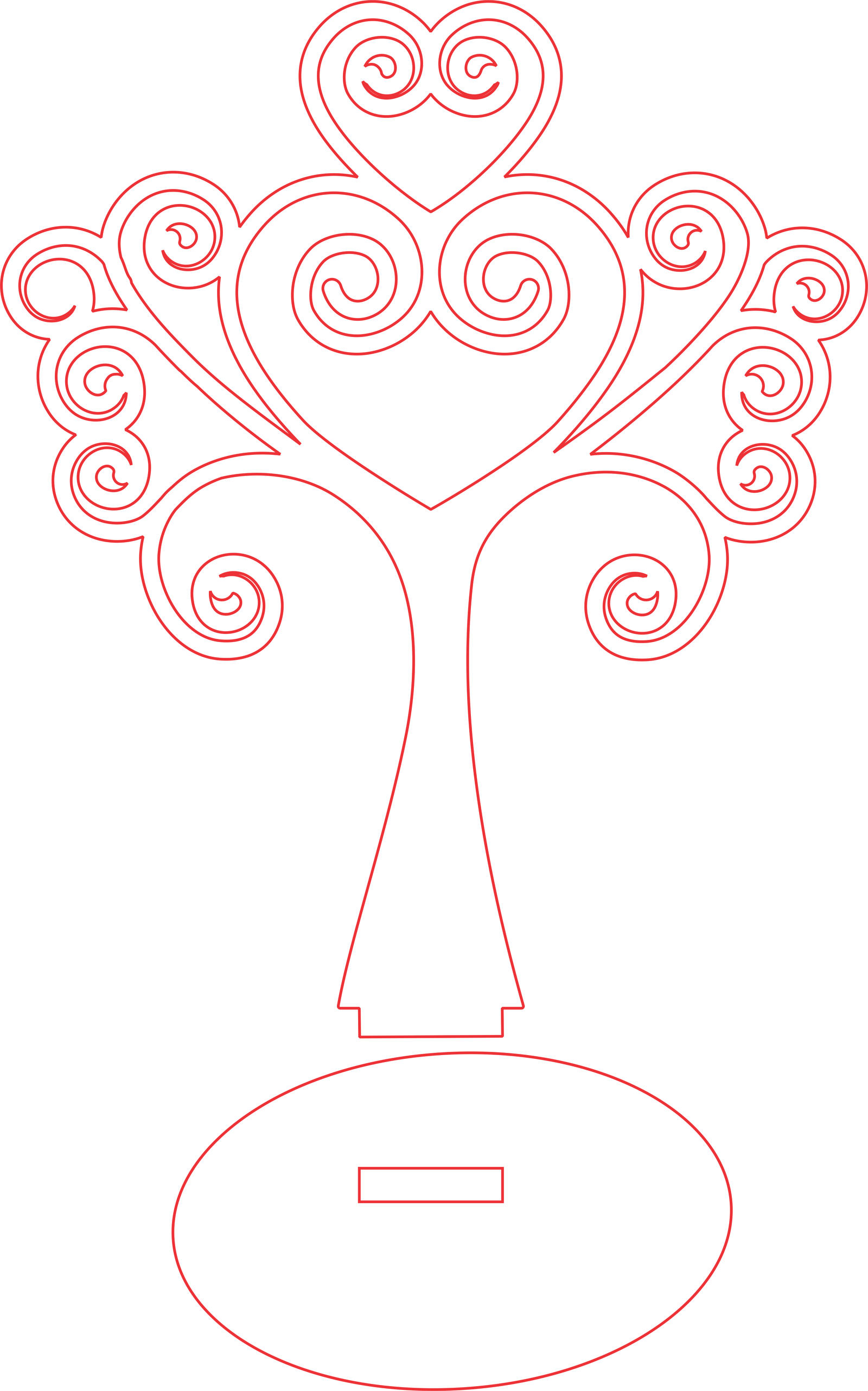 árbol corazones y espirales