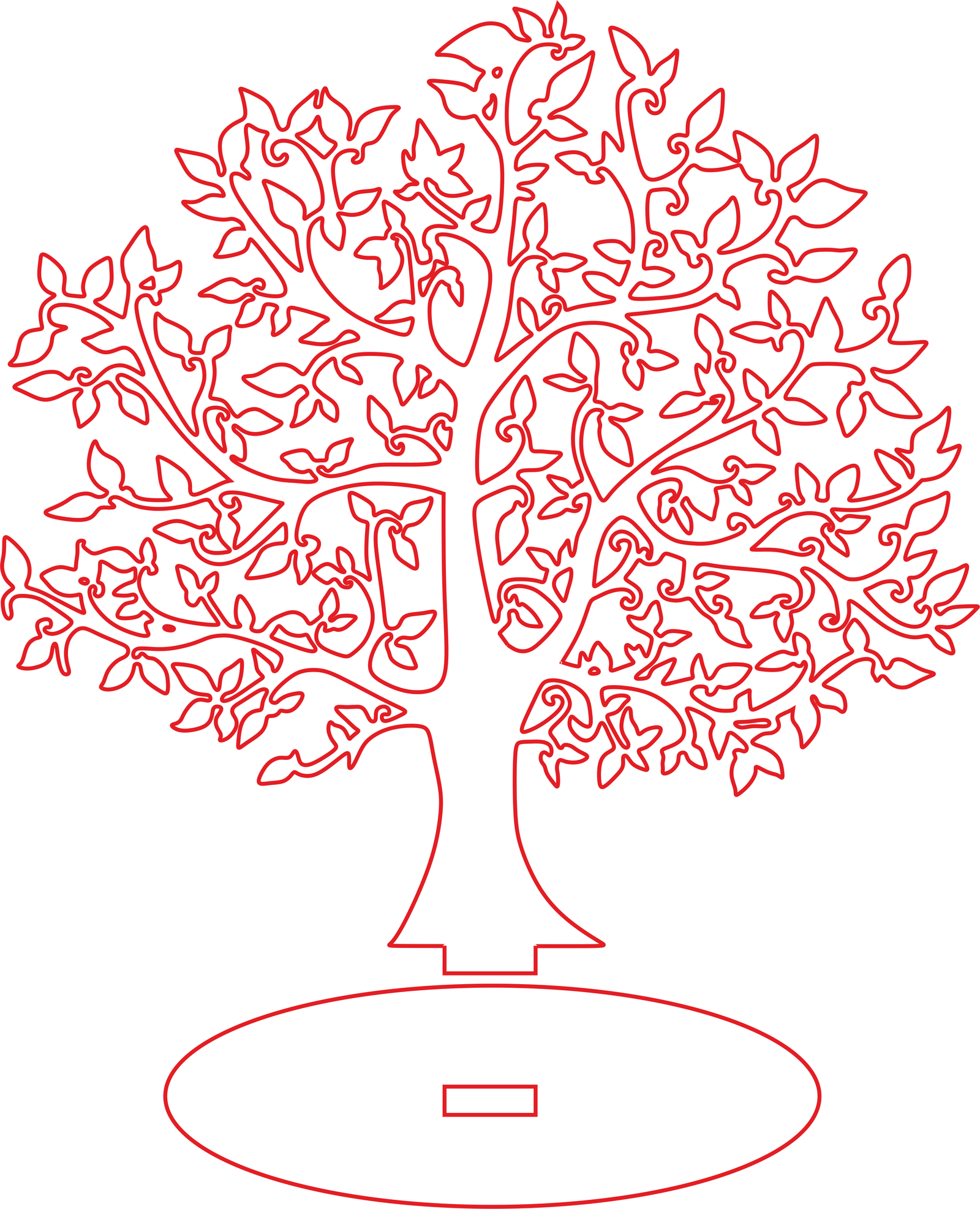 árbol de copa redonda base circular