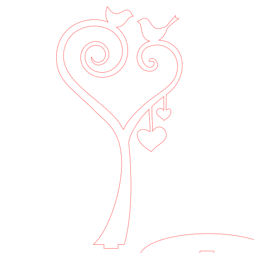 árbol de corazón con aves