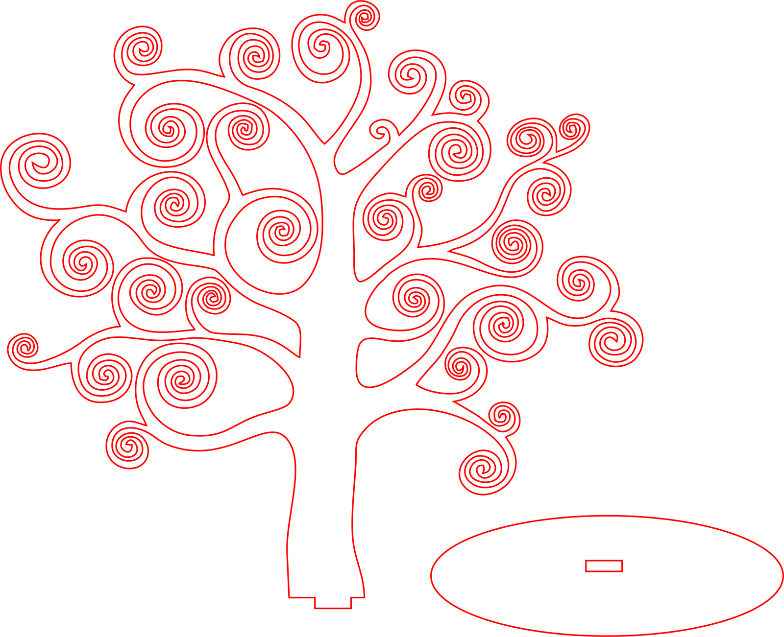 árbol de espirales con base 2