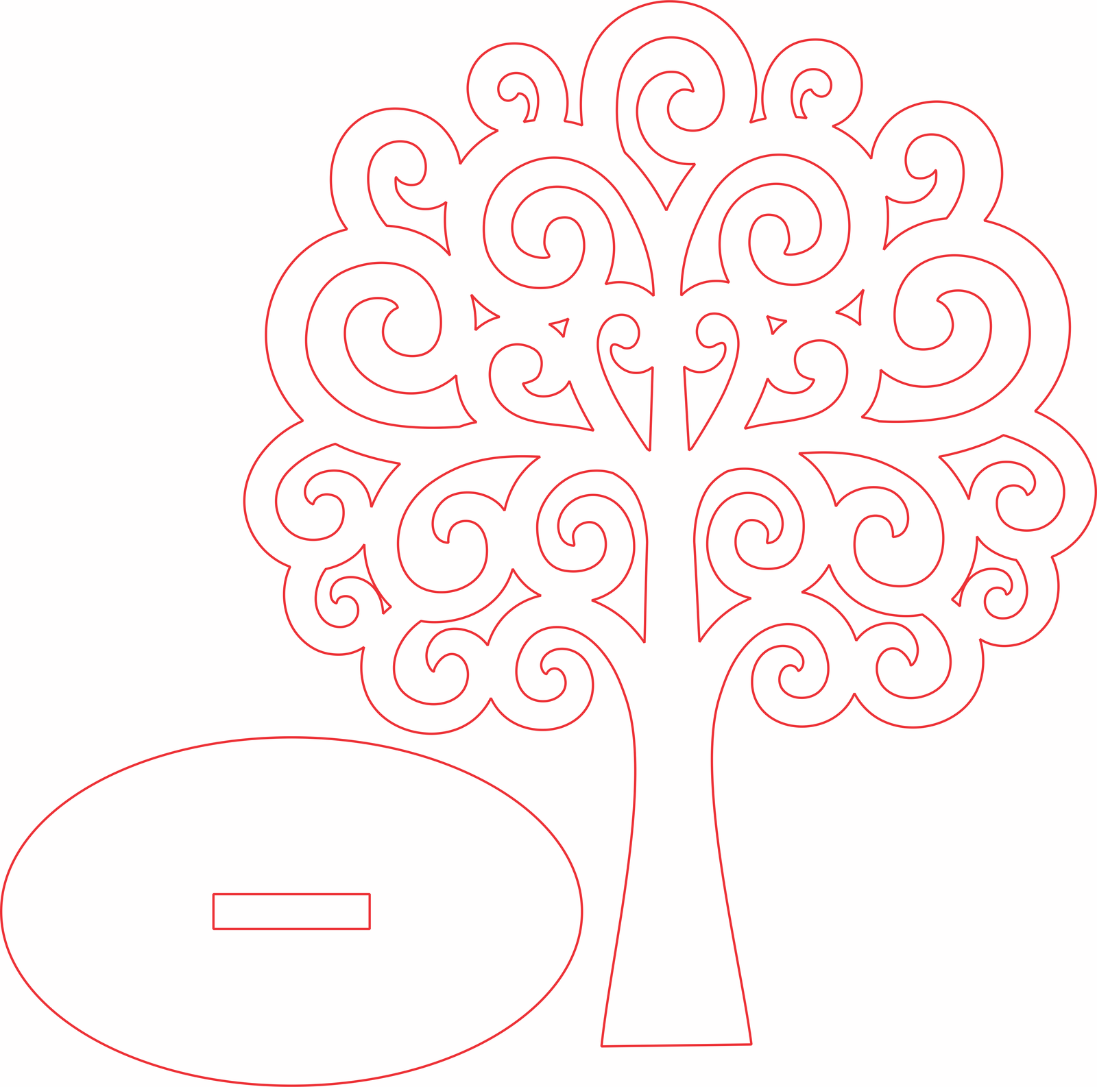 árbol de espirales con base 3