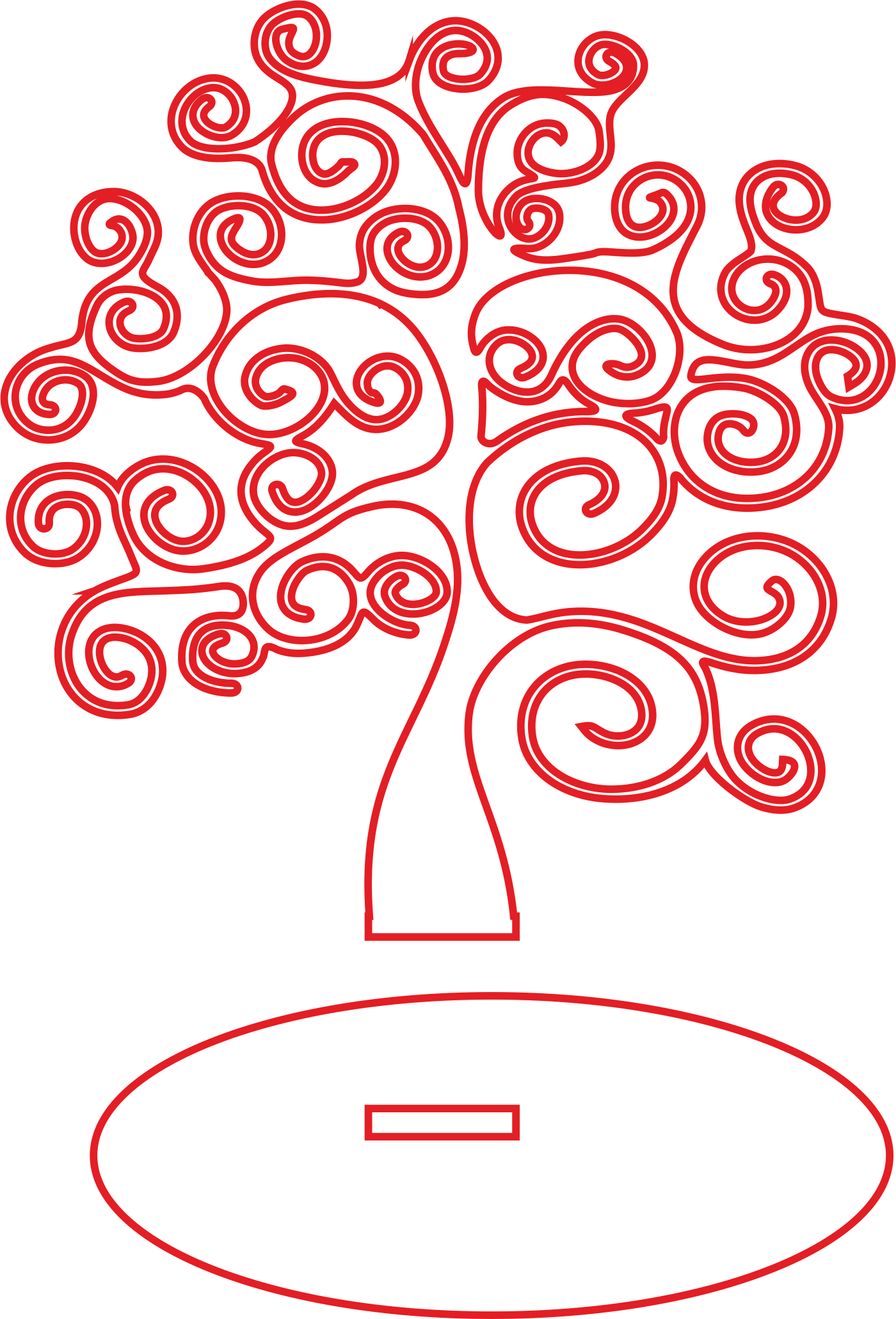 árbol de espirales con base