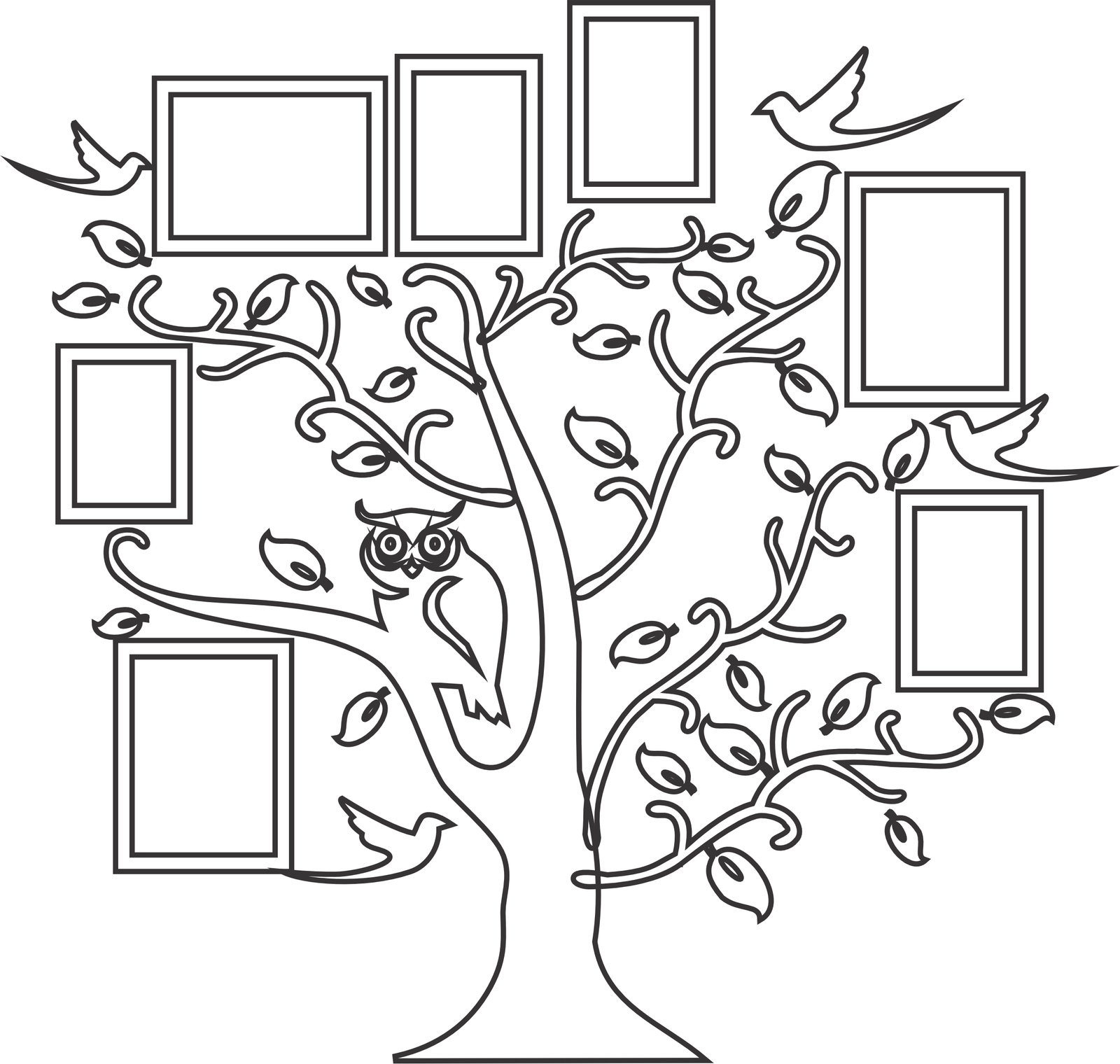 árbol fotográfico búho