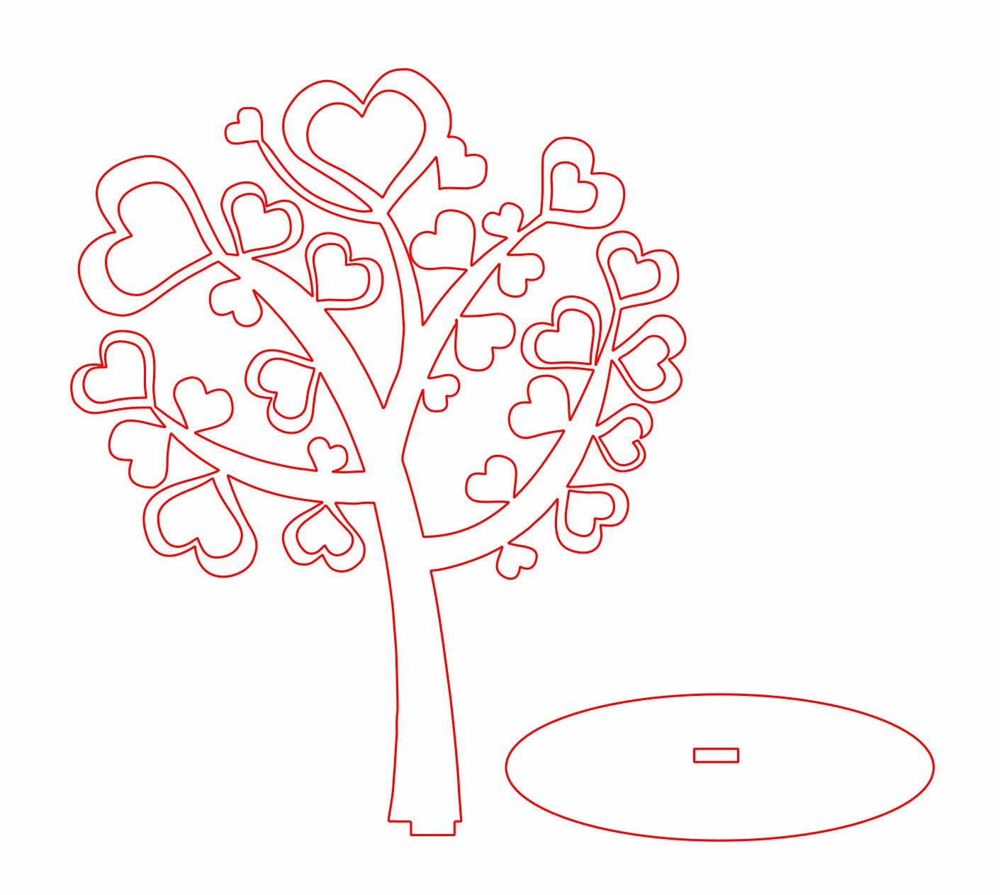 árbol hojas de corazón