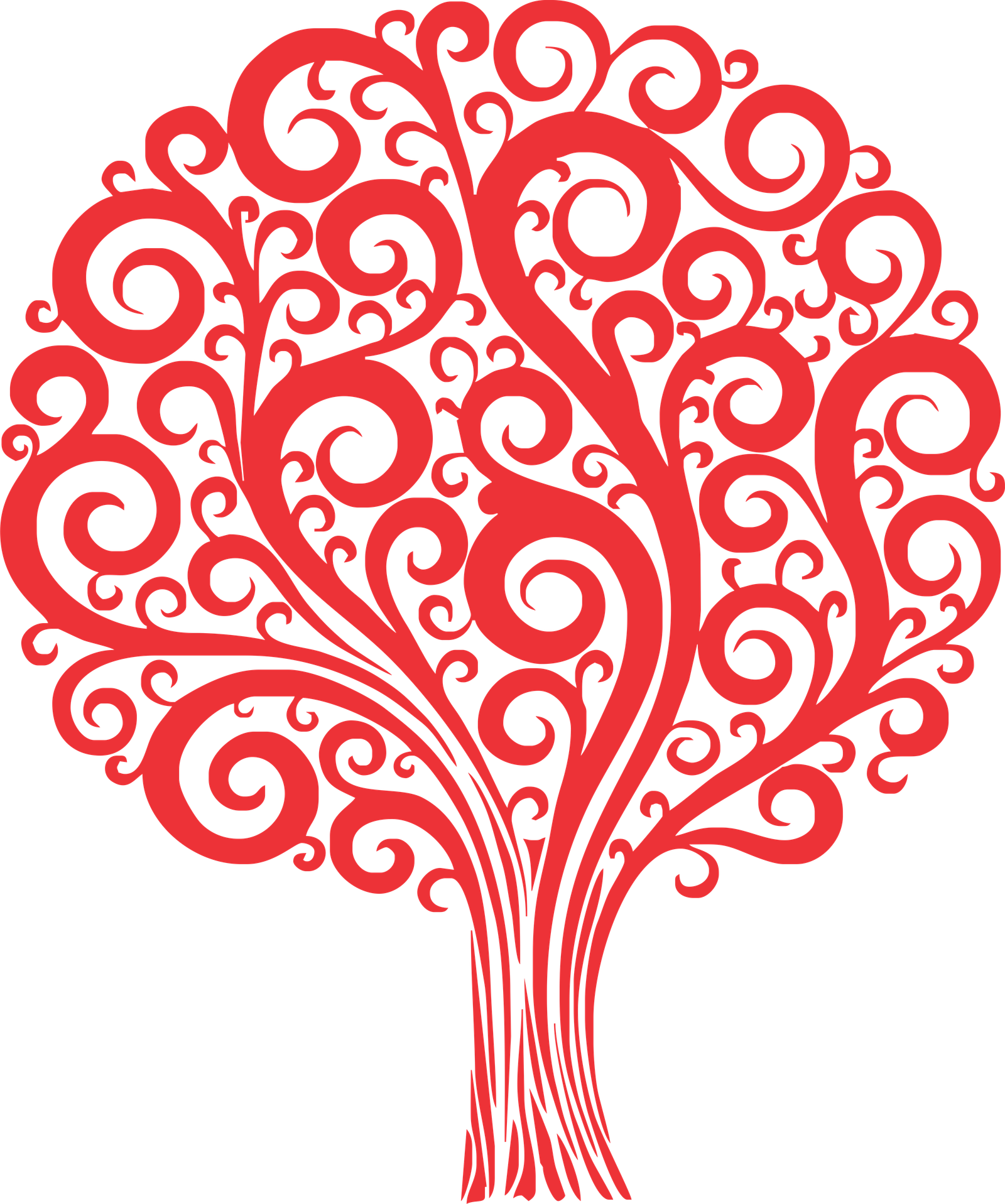 árbol líneas y espirales