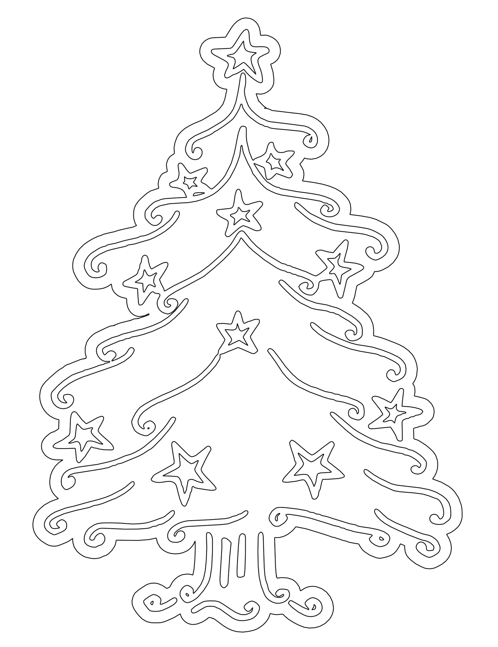 árbol navideño con estrellas