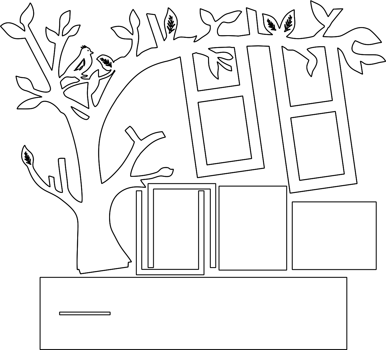 árbol portarretratos con base