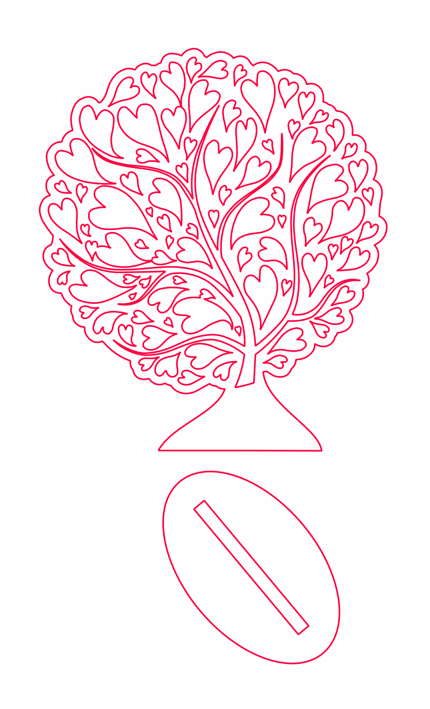 árbol redondo corazones