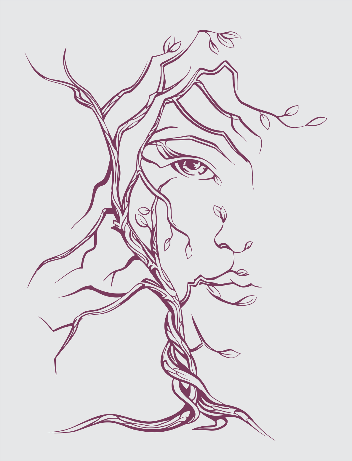 árbol rostro de mujer