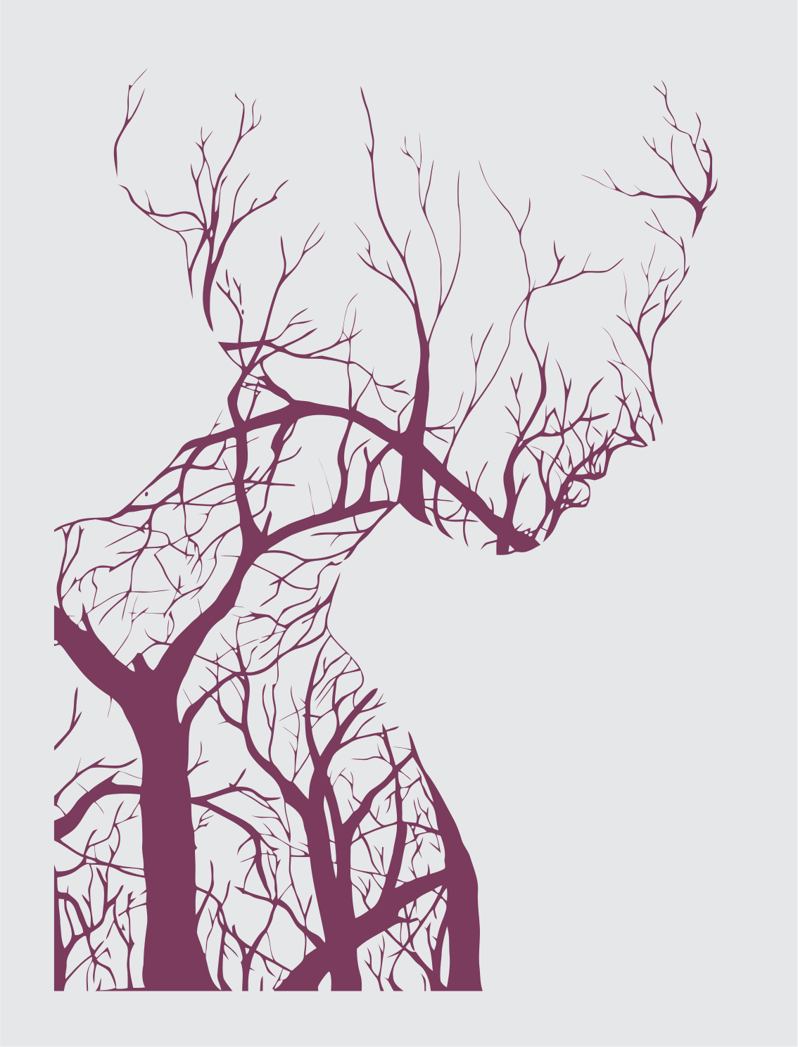 árbol silueta de mujer