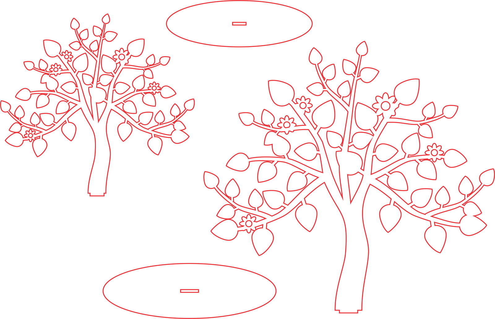 árboles con hojas de gota