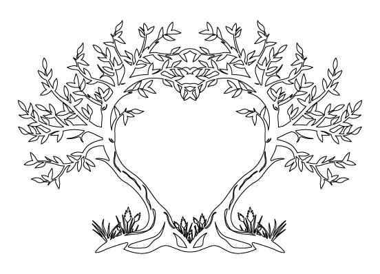 árboles en corazón