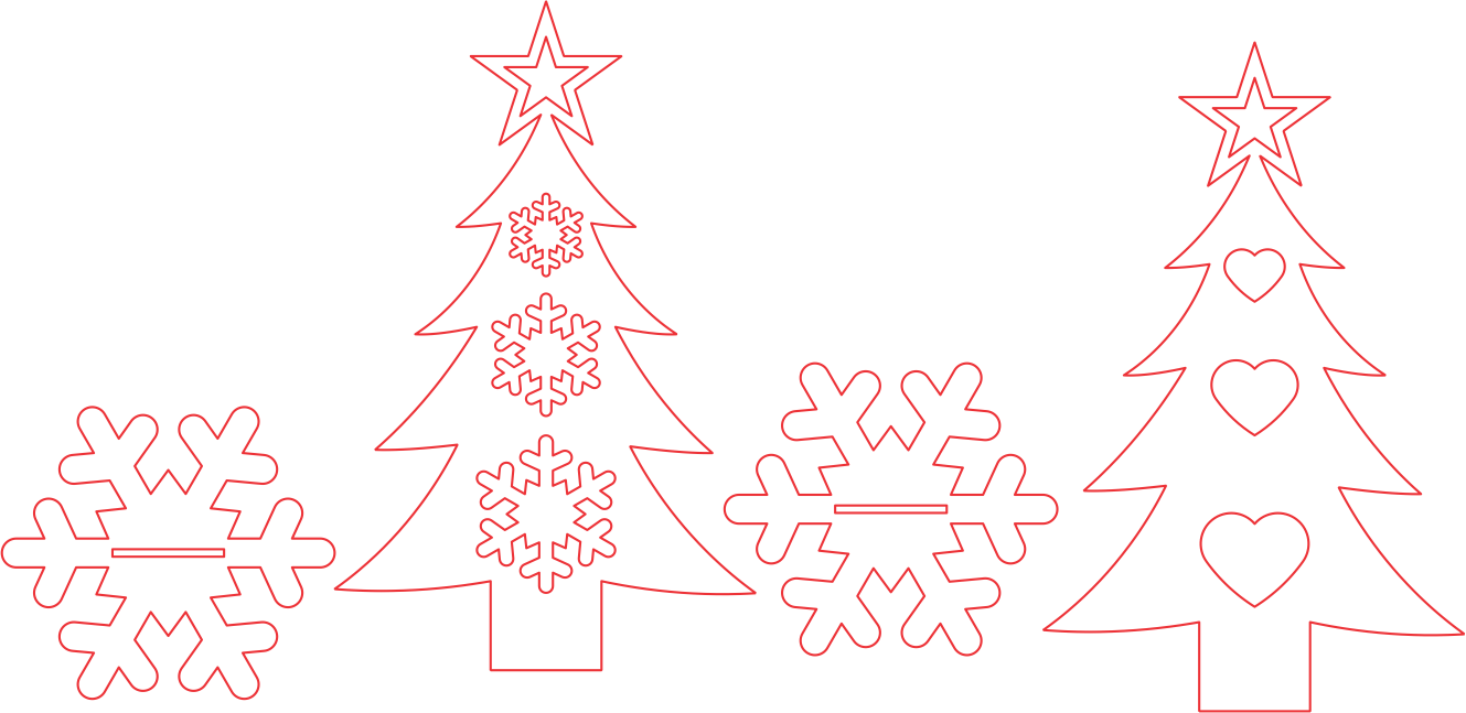 árboles navideños con base de copos