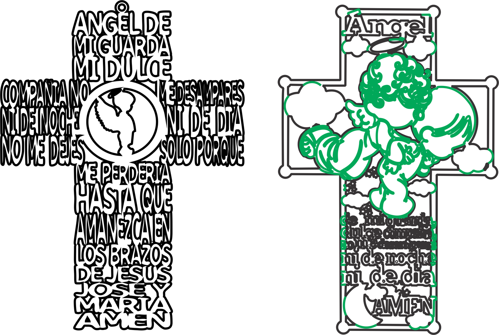 cruces con angelitos