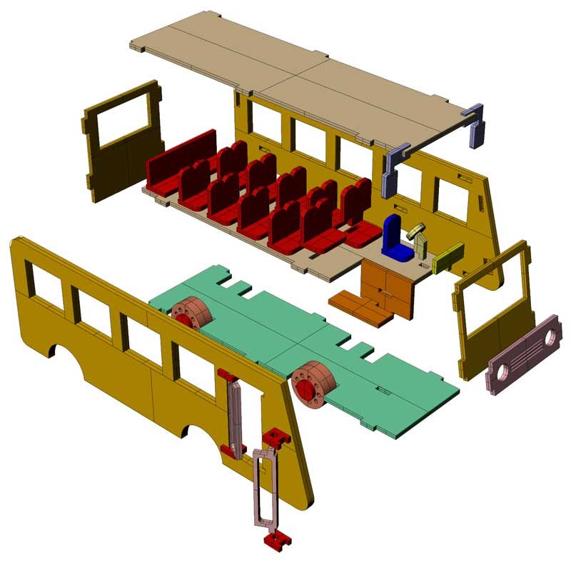 autobús de pasajeros tridimensional