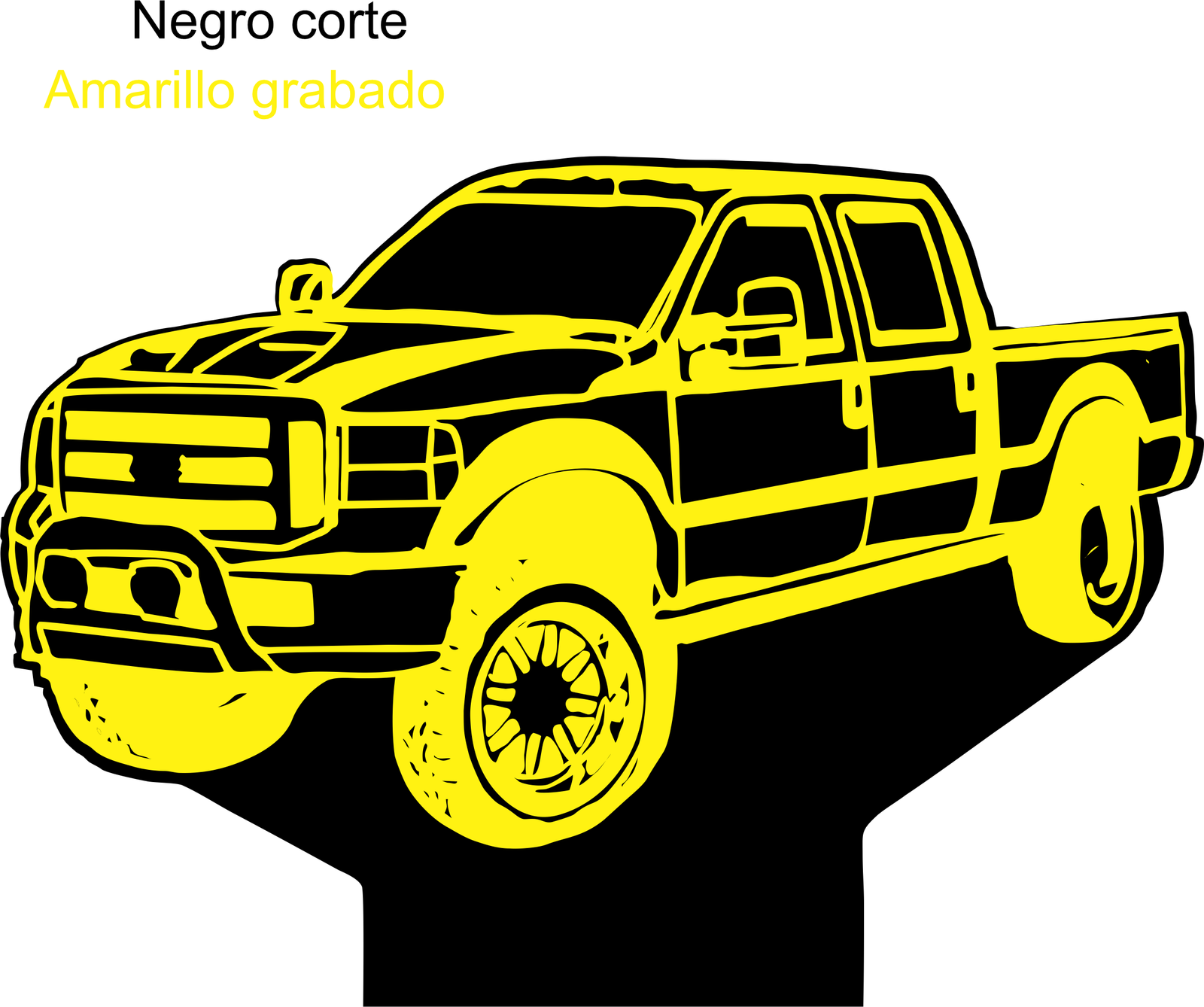 camioneta grabado amarillo