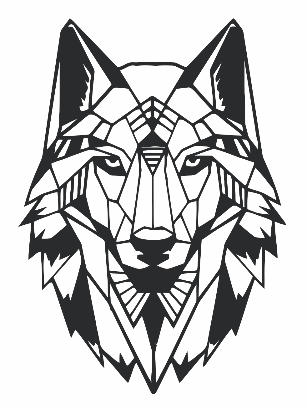 cara de lobo geométrico