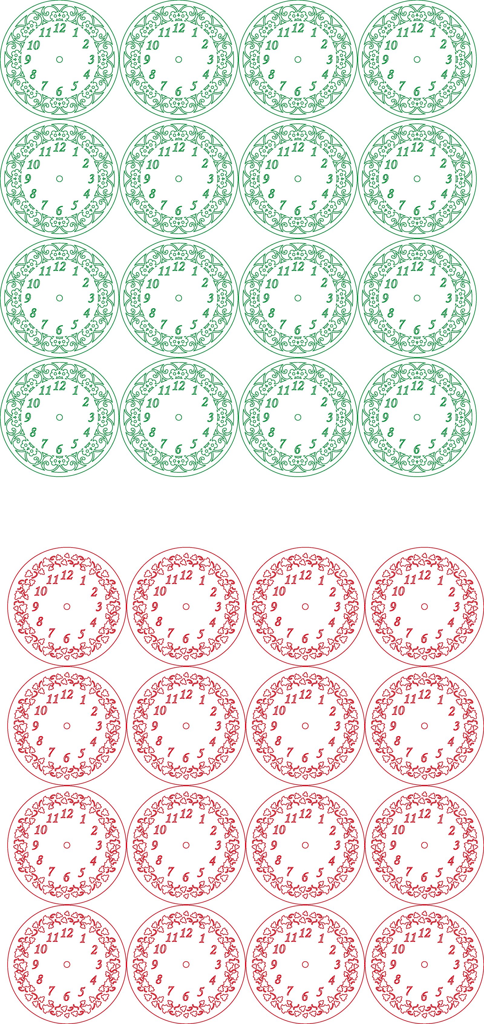 carátula de reloj hojas