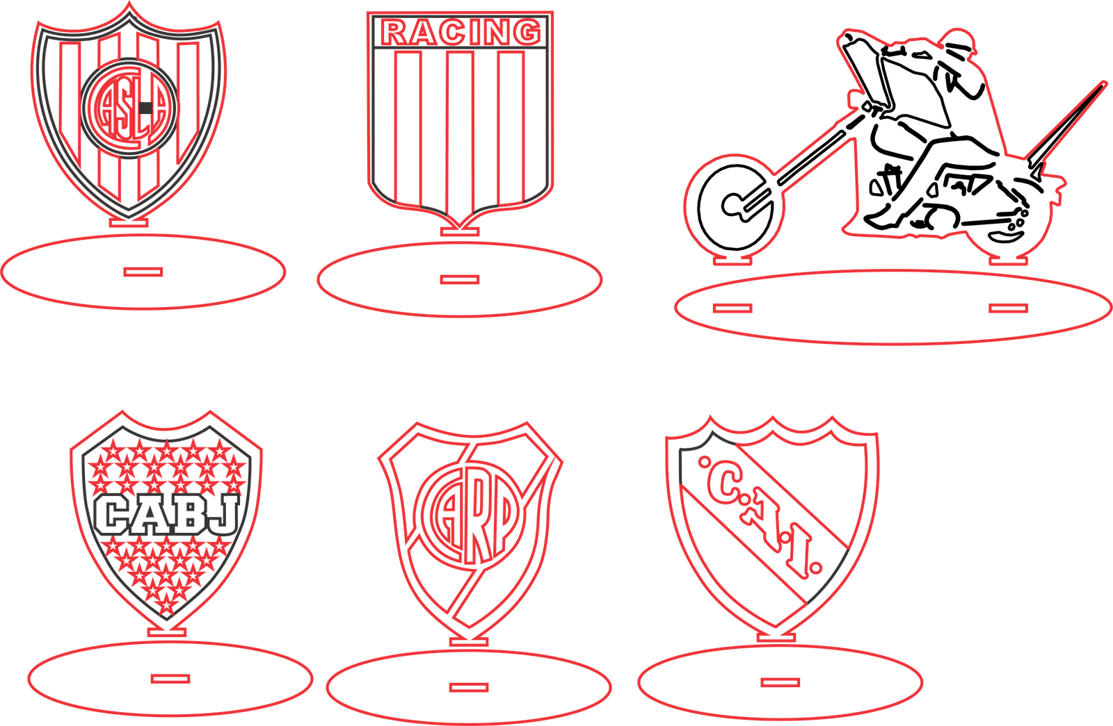 escudos y motociclista