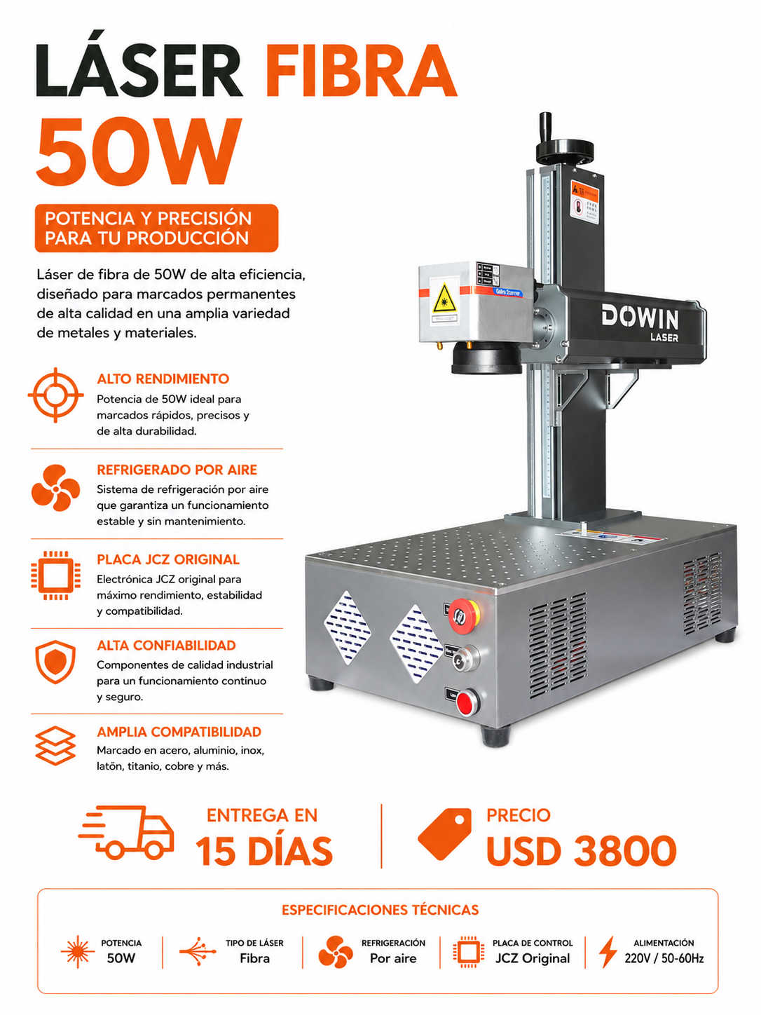 Grabadora laser fibra 50w mini
