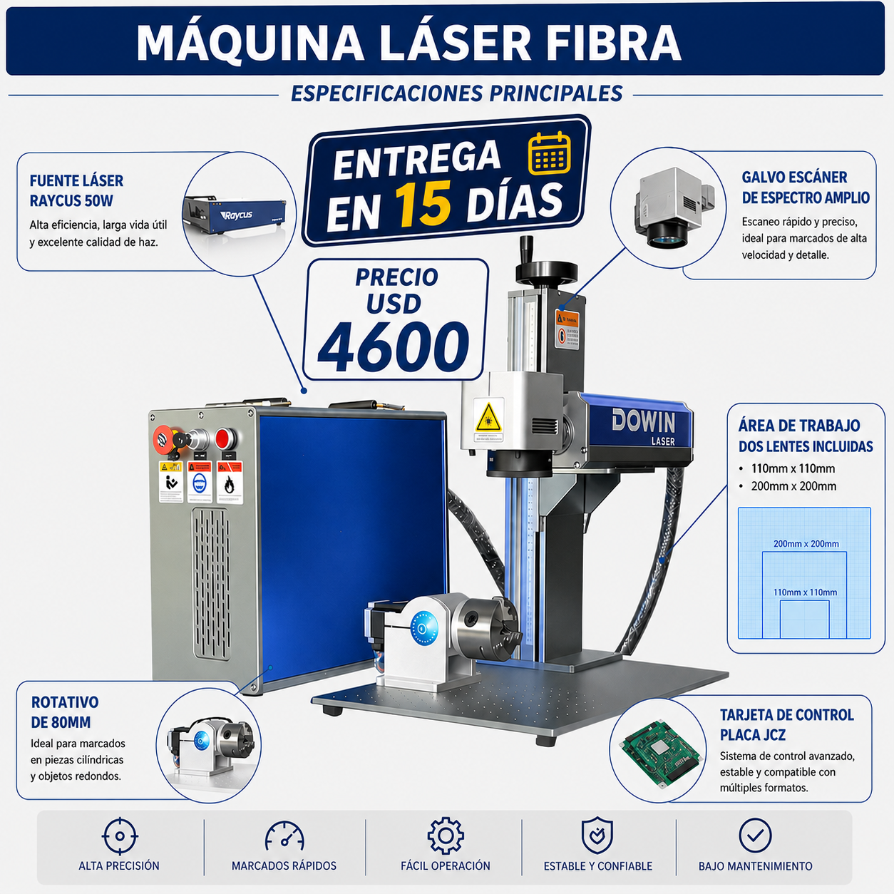 Grabadora laser fibra 50w