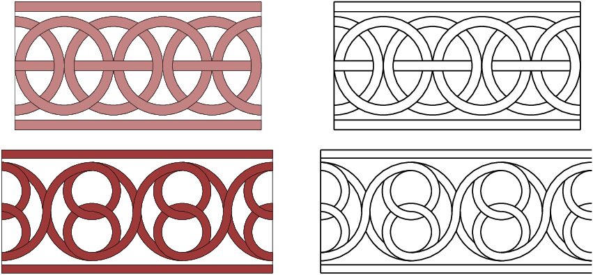 banda con diseño de círculos