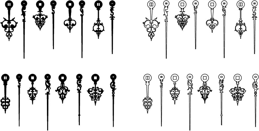 colección diseño manecillas de reloj