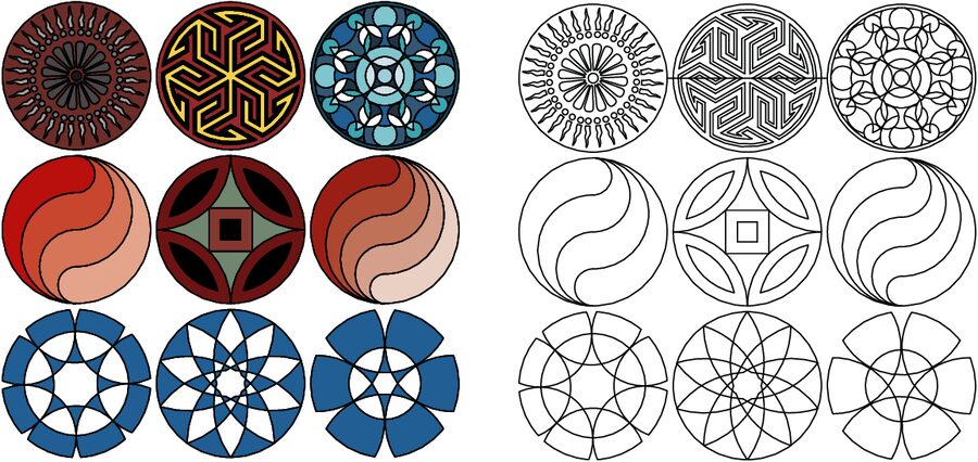 colección patrones circulares sencillos