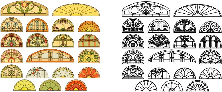 colección vitrales semicirculares