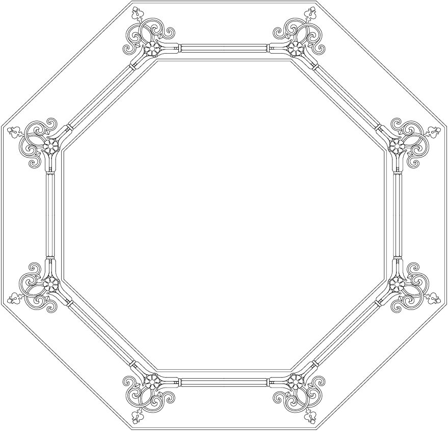 decoración mesa octagonal