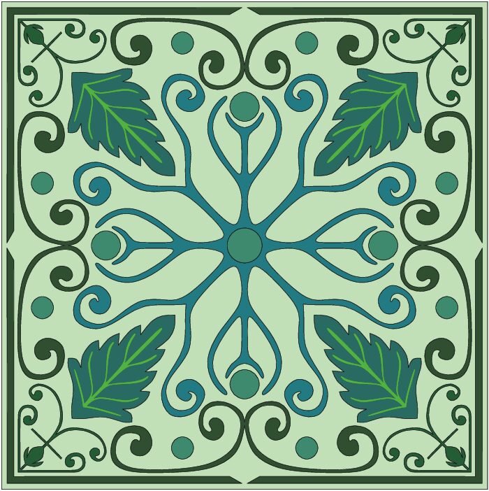 diseño cuadrado de hojas