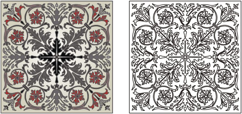 hermoso patrón de marquetería cuadrada