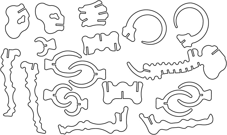 line art de mammoth a 3mm