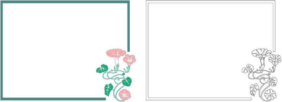 marco decorativo con petunias