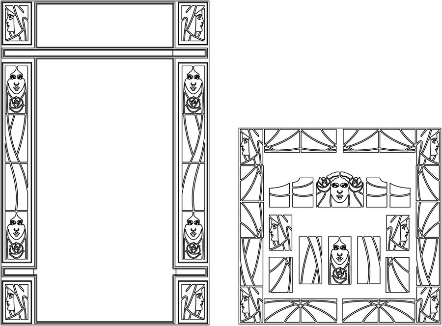 marco decorativo con rostros