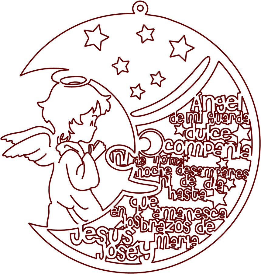 media luna con oración