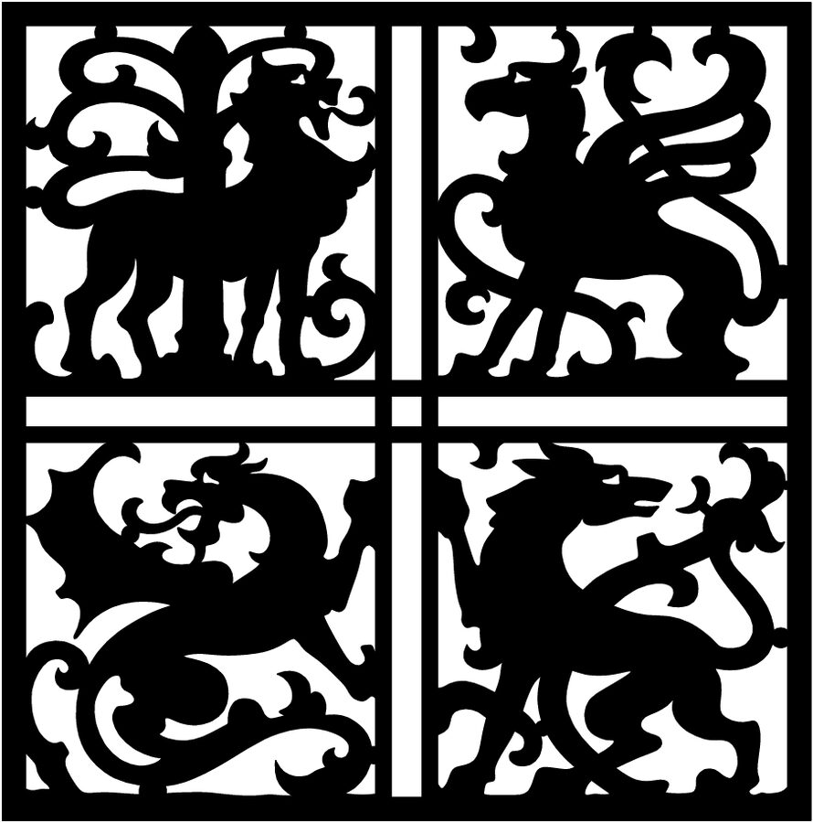 panel calado dragones