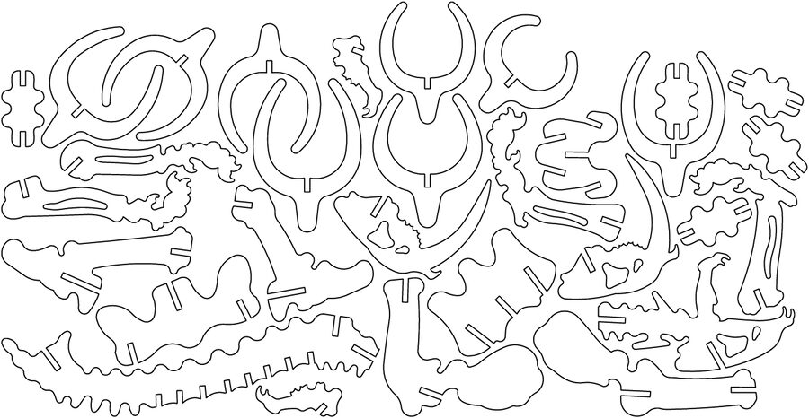 piezas de un diente de sable a 15mm