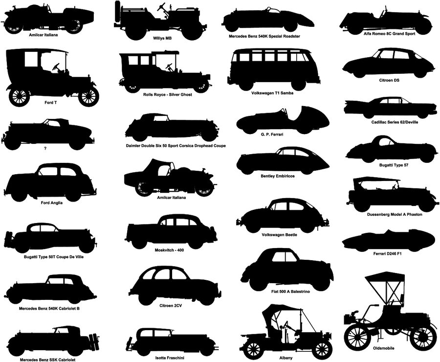 siluetas carros antiguos