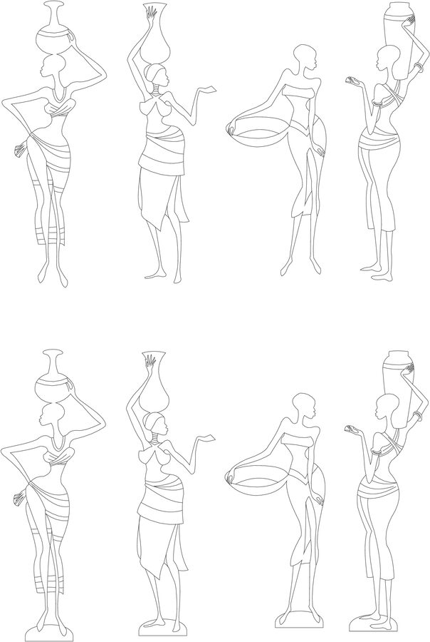 siluetas mujeres africanas