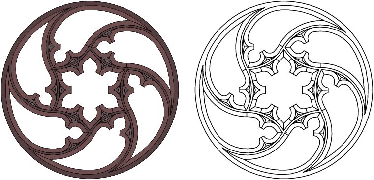 ventana con trazo gótico