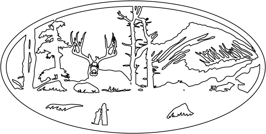 óvalo calado con figura de ciervo