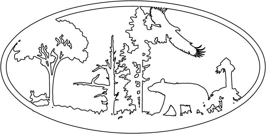 óvalo con elementos naturales